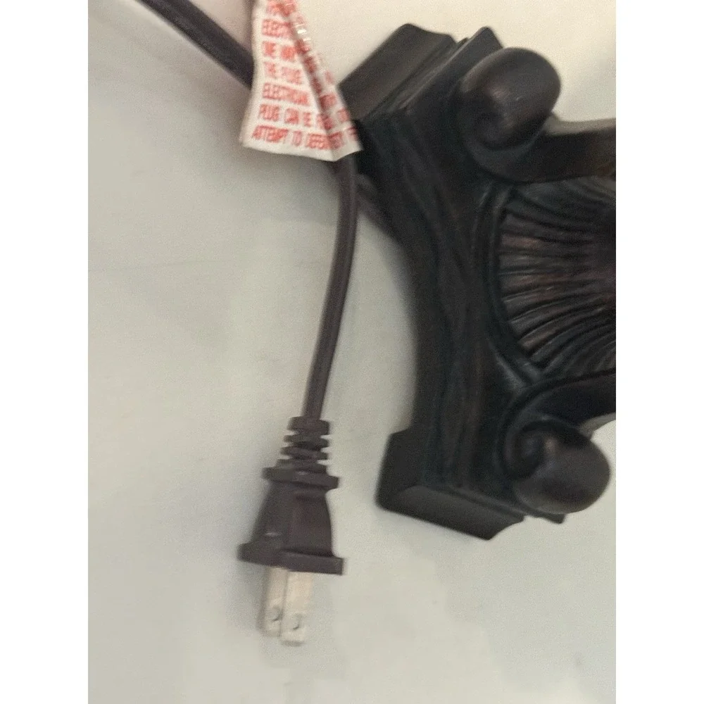 Vintage‎ Brown Resin Table Lamp Amber Plastic Fringe Dangles 19